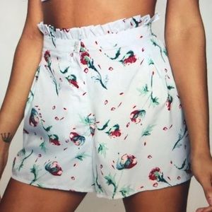 Paper bag waist shorts